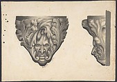 Sketches of Carved Medieval Bosses, John Darkin British, Pen and ink, brush and wash