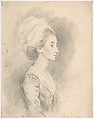 Mrs. Downman, sister-in-law of the artist, John Downman British, Welsh, Black chalk, brush and gray wash