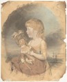 Child Holding a Doll, John Downman British, Welsh, Watercolor, pastel over graphite