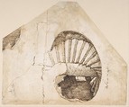 The Dioscuri on Monte Cavallo (recto); Study of a Spiral Staircase (verso), Maarten van Heemskerck (Netherlandish, Heemskerck 1498–1574 Haarlem), Pen and brown ink