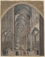 Interior of Strasbourg Cathedral, Attributed to Jacob van der Heyden (Flemish, Strasbourg 1573–1645 Brussels), Gouache and shell gold on vellum