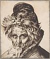 Head of a Bearded Man Wearing a Cap, Jacques de Gheyn II Netherlandish, Pen and brown ink, brush and brown wash; framling lines in graphite
