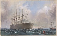 Telegraph Cable Fleet at Sea, 1865, Robert Charles Dudley British, Watercolor with touches of gouache (bodycolor)