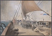 The Picking-up Machinery in the Bows of the Great Eastern, Robert Charles Dudley British, Watercolor with touches of gouache (bodycolor)