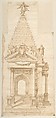 Drawing of a Catafalque for Philip II of Spain, 1598, Alessandro Casolani della Torre Italian, Pen and brown ink, brush and brown wash
