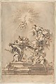 The Ascension of the Virgin, Gregorio de' Ferrari  Italian, Pen and brown ink, brush and brown and gray wash