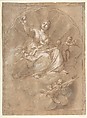 Allegorical Figure of Charity, Marcantonio Franceschini  Italian, Pen and brown ink, brush and gray wash, highlighted with white, on brown washed paper