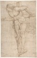 The Penitent Thief on the Cross, Battista Franco  Italian, Pen and brown ink; outlines incised for transfer