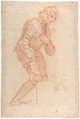 Kneeling Youth in Armour, Baldassarre Franceschini (il Volterrano)  Italian, Red chalk on beige paper