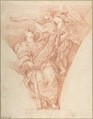 Virtue Crowned by Honor, Carlo Maratti  Italian, Red chalk
