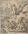 The Resurrection, Bernard van Orley Netherlandish, Pen and black ink, gray wash. Framing line in pen and brown ink (by the artist)