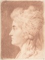 Profile Portrait of Miss Wieling, Johann Heinrich Wilhelm Tischbein German, Red chalk, over black chalk; framing lines in black chalk