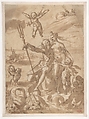 Neptune and Amphitrite, Bartholomeus Spranger (Netherlandish, Antwerp 1546–1611 Prague), Pen and brown ink, brown wash
