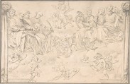 Prophets and Saints in Glory, after Bernardino Poccetti, Santi Pacini  Italian, Black chalk