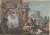 Capriccio with Roman Ruins, Marco Ricci  Italian, Gouache on paper