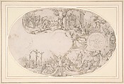 Design for a Silver Vessel with Scenes from the Passion of Christ, Paulus Willemsz. van Vianen  Netherlandish, Black chalk, pen and brown ink and brown wash