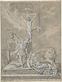Allegory of Christian Virtues, Johann Elias Ridinger  German, Black chalk, brush and gray wash, white bodycolor