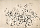 The Q A loaded with the spoils of India and Britain, March 6, 1788, Thomas Rowlandson  British, Pen and ink