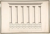 Ionic Colonnade (6 Columns) on Rusticated Base, Antonio Maria Visentini Italian