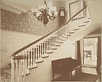 View of Main Staircase, Ernest Flagg's House, at Dongan Hills, S. I., Ernest Flagg  American, Photograph mounted on card