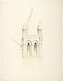 Crossing Tower of Angoulême Cathedral, Ernest Flagg  American, Graphite