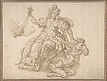 Allegory of Asia, from "The Four Continents", Anonymous, Netherlandish, 16th century ? Netherlandish, Pen and brown ink, brush and brown wash; squared in black chalk