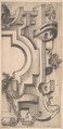 Right Half of a Strapwork Cartouche, Anonymous, Netherlandish, 16th century Netherlandish, Pen and ink