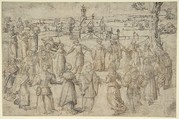 A Country Dance, Anonymous, Netherlandish, 16th century, Pen and brown and black ink, traces of black chalk
