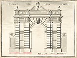 Gate of the Villa Patritii [Patritj], Pietro Paolo Coccetti (Cocchetti)  Italian, Pen and dark-brown ink, brush and gray wash, over traces of ruling in graphite