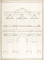 Design for a Façade, Pietro Paolo Coccetti (Cocchetti) Italian, Pen and brown ink, over ruling in graphite