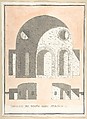 Three Sections of the Tempio della Speranza, Pietro Paolo Coccetti (Cocchetti) Italian, Pen and ink, brush and gray and ochre wash, over ruling in graphite