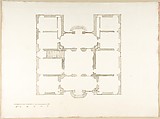 Plan, Pietro Paolo Coccetti (Cocchetti) Italian, Pen and brown ink, brush and gray wash, over ruling in graphite