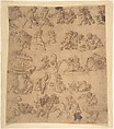 Studies of Putti, Anonymous, Italian, Paduan, second half of the 15th century  Italian, Pen and brown ink
