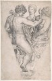 Composition for a Spandrel, Anonymous, Italian, 16th century  Italian, Black chalk