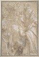 Adoration of the Madonna and Child, Anonymous, Italian, 15th to 16th century  Italian, Brush and brown wash, heightened with white