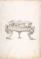 Design for a Bronze Vessel, Erasmus Hornick  Netherlandish, Pen and brown ink, brush with gray and yellow wash over black chalk