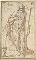 Figure of Christ, Anonymous, Italian, Bolognese  Italian, Bistre, pen and wash