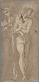 Christ Bound, Anonymous, Italian, 16th century Italian, Pen and brown ink, brown wash, highlighted with white on brown paper