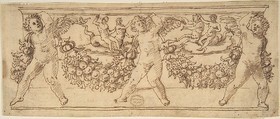 Sarcophagus, Anonymous, Italian, 16th century Italian, Pen and brown ink