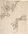 Ceiling Decoration, Anonymous, Italian, 17th century  Italian, Pen and brown ink, washed