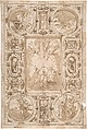 Ceiling, Anonymous, Italian, 17th century  Italian, Pen and brown ink, brush and brown wash