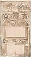 Wall Monument, Anonymous, Italian, 16th century Italian, Pen and brown ink, washed