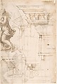 Architectural Sketches and a Figure (recto); Figure and Anatomical Sketches (verso), Anonymous, Italian, 16th century (Italian, active Central Italy, ca. 1550–1580), Pen and brown ink, brown wash