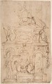 Sketch for Wall Monument, Anonymous, Italian, 16th century  Italian, Pen and brown ink