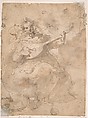Girl Playing a Lute, Anonymous, Italian, Roman-Bolognese, 17th century  Italian, Pen and brown ink, brush and brown wash, over traces of black chalk