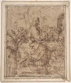 Studies of a Monk in Ecstasy, Anonymous, Italian, Roman-Bolognese, 17th century, Red chalk