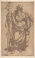 Saint John the Baptist, Anonymous, Italian, Roman-Bolognese, 17th century Italian, Pen and brown ink, brush and brown wash, on brown paper
