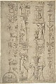 Design of Antique-Style Ornament ("Grotteschi"), Anonymous, Italian, 16th century  Italian, Pen and brown ink, brush with gray and brown wash