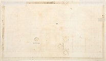 Wall Elevation with Three Chapels (recto); Floor Plan with Columns (verso), Anonymous, Italian, late 16th century, Pen and brown ink, brush and gray wash, over black chalk underdrawing (recto); pen and brown ink, over ruled black chalk lines (verso)