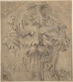 Foliate Grotesque Head, Anonymous, Italian, 16th to 17th century  Italian, Black chalk, over graphite or black chalk